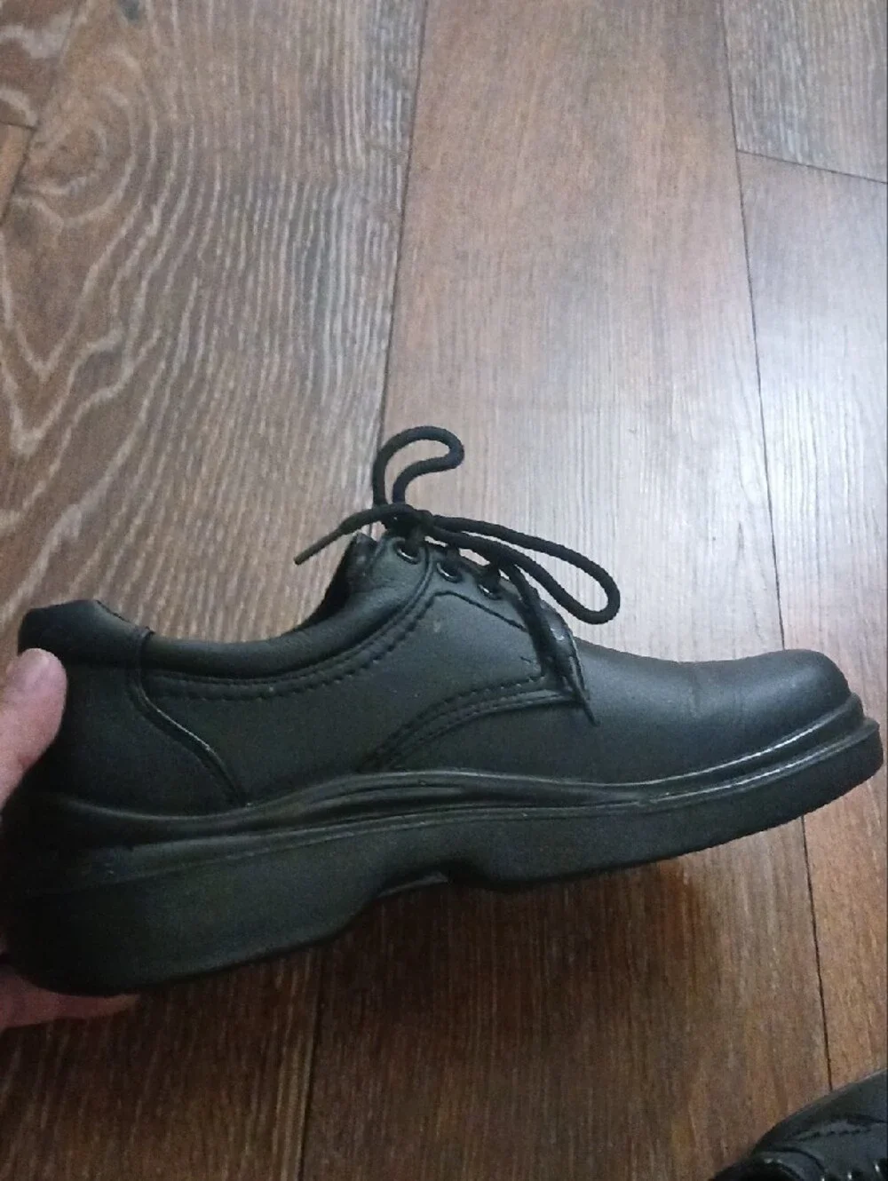 Men's Black Lace-Up Oxford Work Shoes